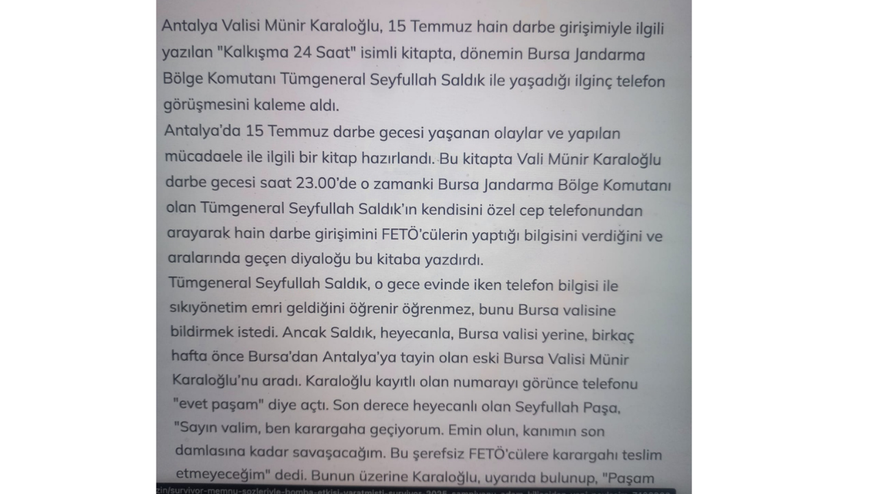 15 Temmuz Darbe Girişiminde Bursa'daki Kahramanlık Ve Türkiye'deki İlk Gözaltı 16