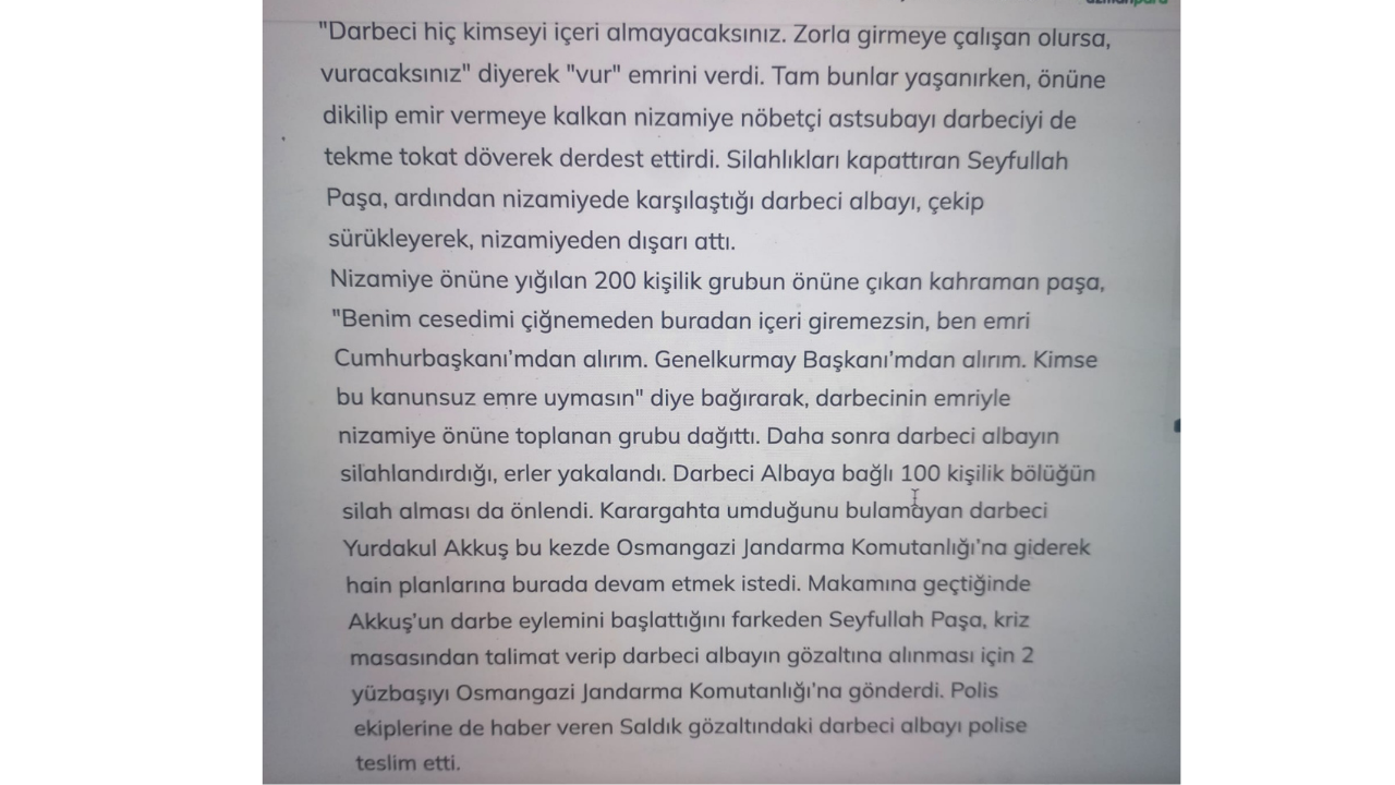 15 Temmuz Darbe Girişiminde Bursa'daki Kahramanlık Ve Türkiye'deki İlk Gözaltı 18