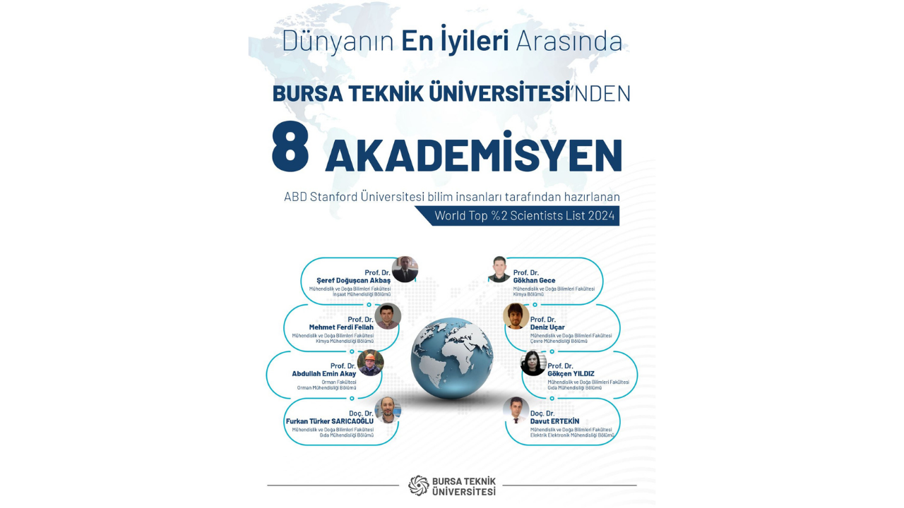 Bursa Teknik Üniversitesi'nde 8 Akademisyen Dünya'da En İyiler Arasına Girdi 3