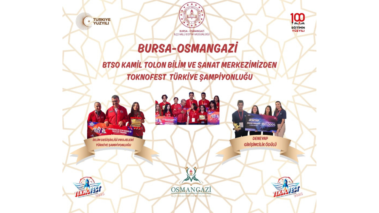 Tübi̇tak Yarışmasında Bursalı Öğrencimizden Türkiye Birinciliği! 2