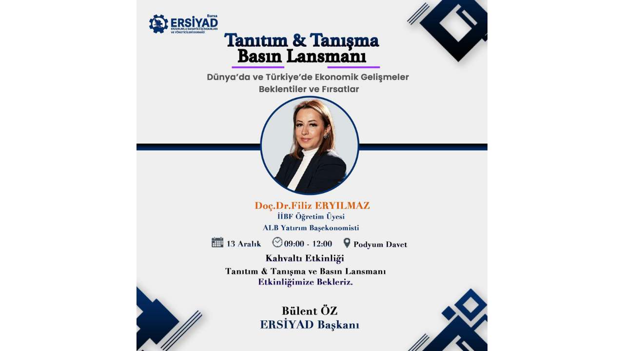 Erzurumlu İş İnsanlari (Ersi̇yad) Ekonomi̇ Zi̇rvesi̇ Doç. Dr. Fi̇li̇z Eryilmaz Konuşmaci3