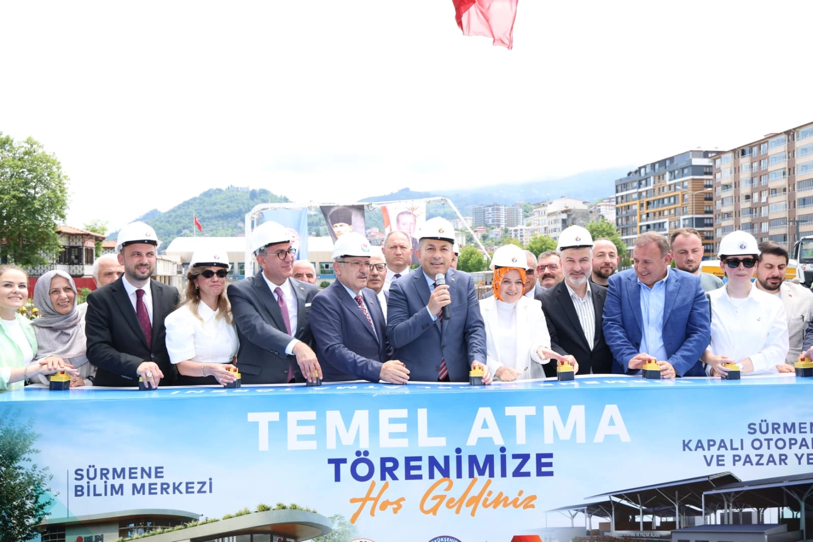 Trabzon Sürmene'de kapalı otopark ve pazar yerinin temeli atıldı