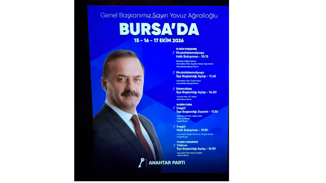 Anahtar Parti Genel Başkanı Yavuz Ağıralioğlu Bursa'ya Geliyor! İşte 3 Günlük Bursa Programı2-2
