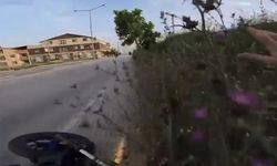 Bursa'da Motosikletli Drift Kazası Kask Kamerasında Kaydedildi