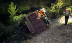 Bursa'da Biber Yüklü Kamyon Şarampole Yuvarlandı: 3 Yaralı