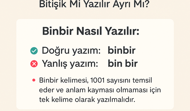 Binbir TDK'ya Göre Yazım Şekli