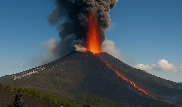 Etna Yanardağı Nerede? İtalya’nın Güneyindeki Etna Yanardağı Patladı! Turistler Kaçıştı
