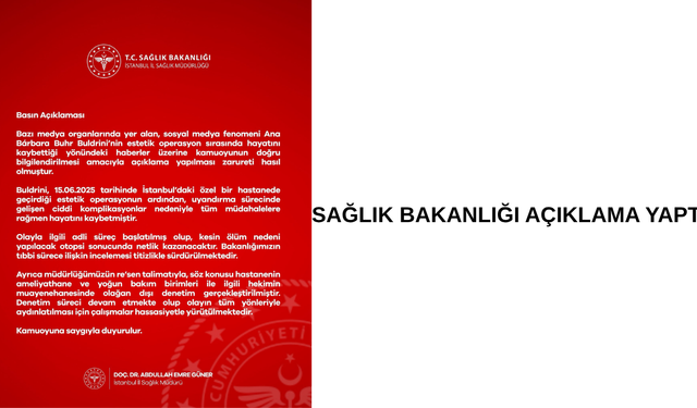 İstanbul İl Sağlık Müdürlüğü, Ana Bárbara Buhr Buldrini Hakkında Basın  Açıklaması Yaptı