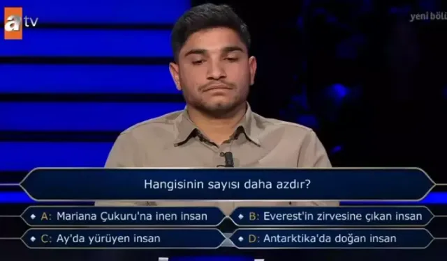 Kim Milyoner Olmak İster? sorusu: "Hangisinin sayısı daha azdır?"
