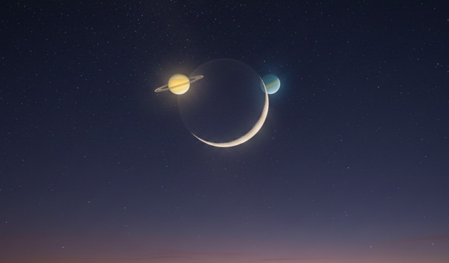 Gökyüzü Bu Akşam Gülümsüyor: Ay, Satürn ve Neptün Kavuşumu Hakkında Her Şey