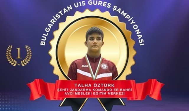 Talha Öztürk, U15 Güreş Şampiyonası'nda Birinci Oldu