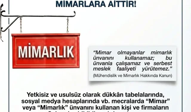 Yetkisiz 'Mimar' Kullanımına Yasal Yaptırım Çağrısı