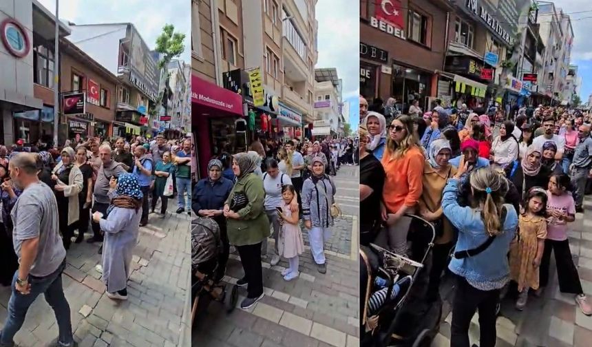 Bursa Karacabey Çekilişi Gören Mağaza Önüne Koştu: Mağaza Önünde Metrelerce Kuyruk Oluştu