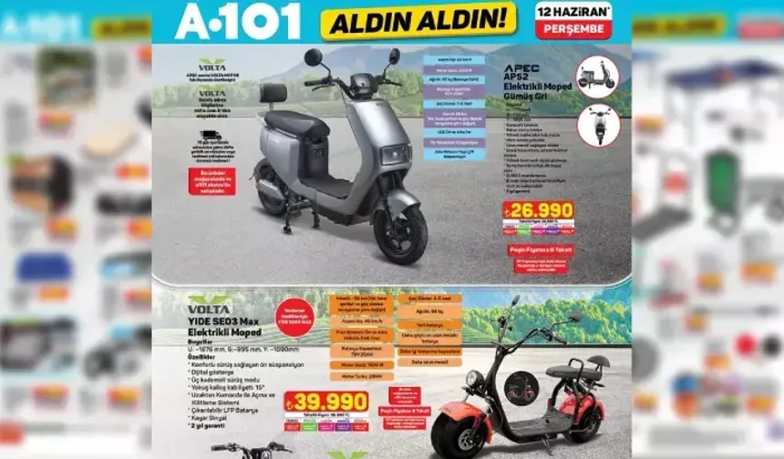 A101 12 Haziran 2025 Aktüel Kataloğu:Elektrikli Bisikletten Spor Ekipmanlarına Fırsatlar Raflarda