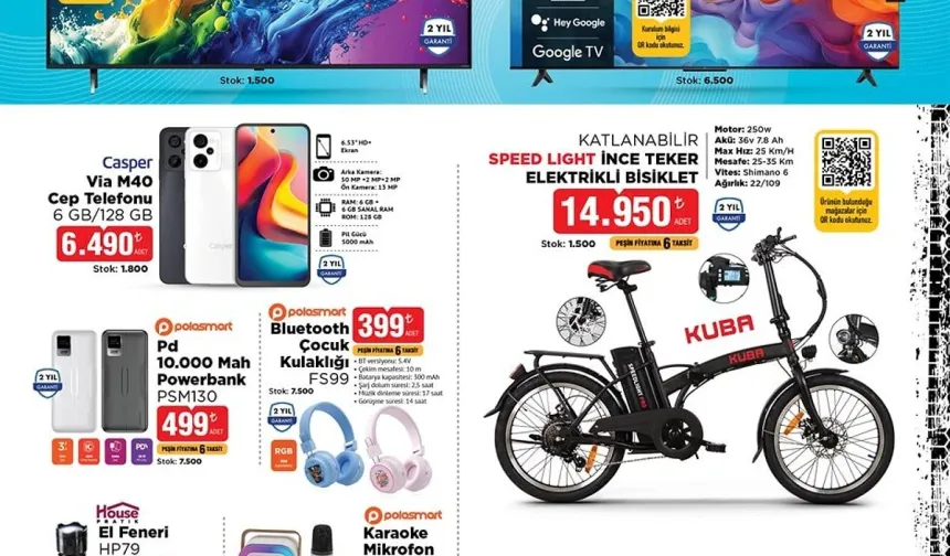 A101 20 Haziran Aktüel Ürünler Kataloğu: Elektrikli Bisikletten Ankastre Sete Dolu Dolu İndirimler