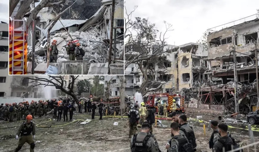 İran’ın Tel Aviv’e balistik füze saldırısında binalar hasar gördü