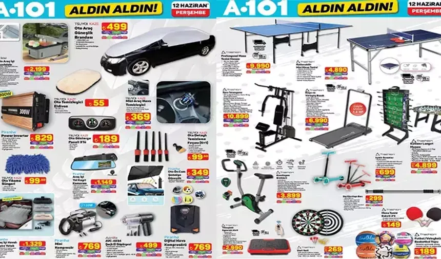 A101 Aktüel 12 Haziran 2025 Kataloğu: Koşu Bandı, Motosiklet, Beyaz Eşya ve Daha Fazlası Raflara Geliyor!