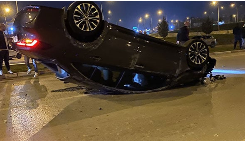 İNEGÖL’DE DEHŞET KAZA! Otomobil Takla Attı: 2 Yaralı