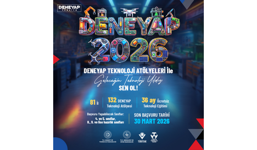 DENEYAP Teknoloji Atölyeleri başvuruları Son Tarih!