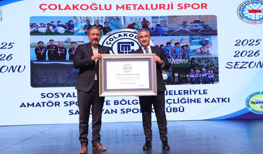 Çolakoğlu Metalurji Spor Kulübü’ne KASKF’den Anlamlı Başarı Plaketi