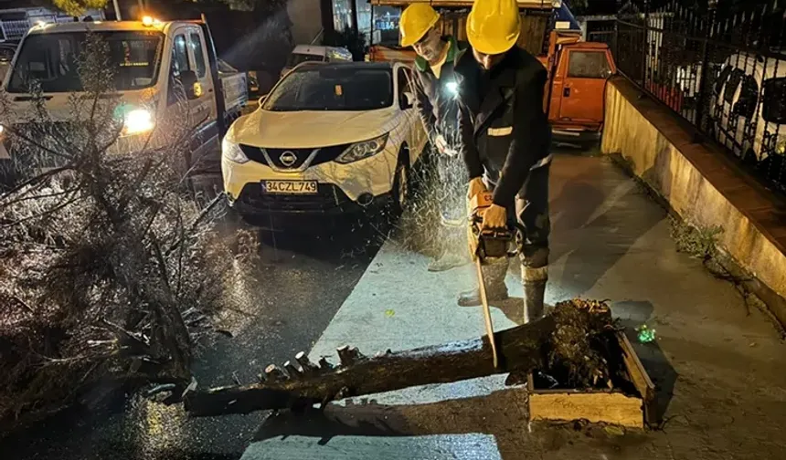 Beylikdüzü'nde sağanak mesaisi gece boyunca sürdü
